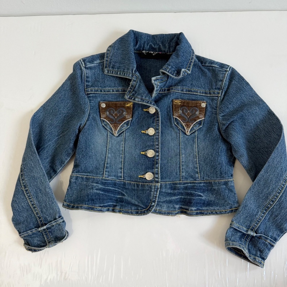 Vintage Y2K Babydoll Detailed Pocket Denim‎ Jacket Size 3T